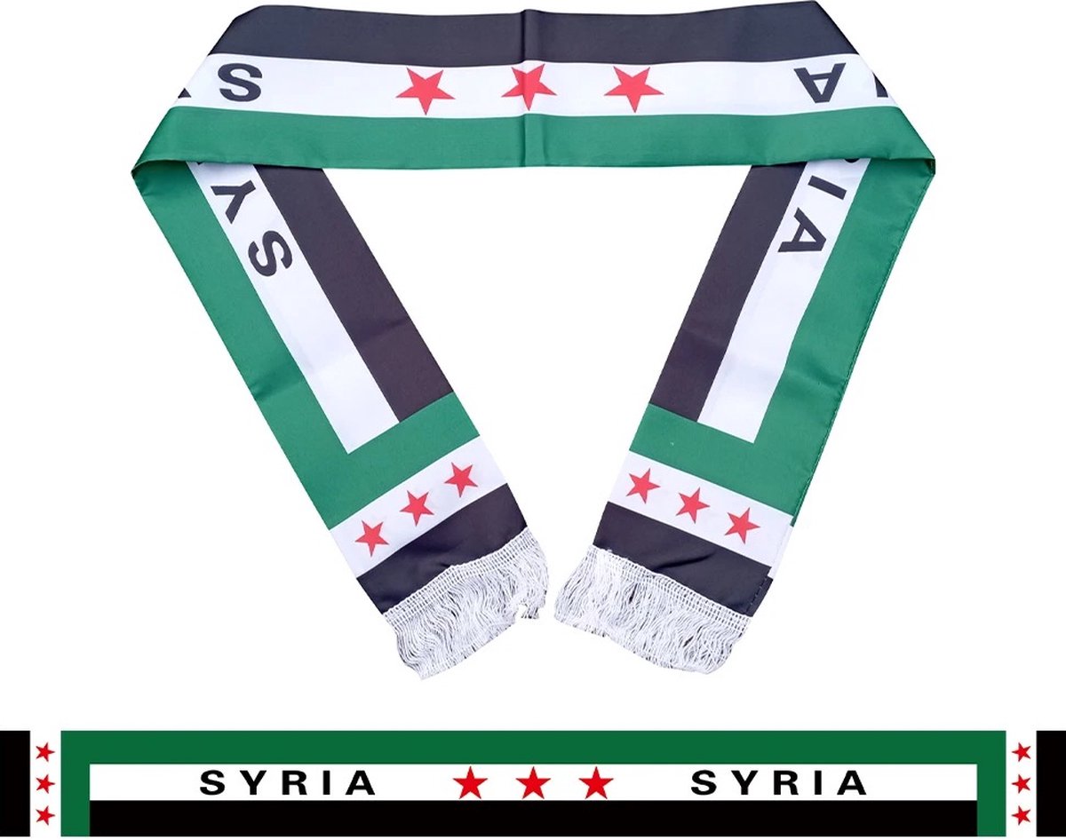 Syrische Vlag Sjaal 15x150 cm - Drie Sterren Banner | Traditionele Accessoire & Decoratie - Je Huis